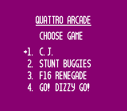 Quattro Arcade (Homebrew) — Title screen